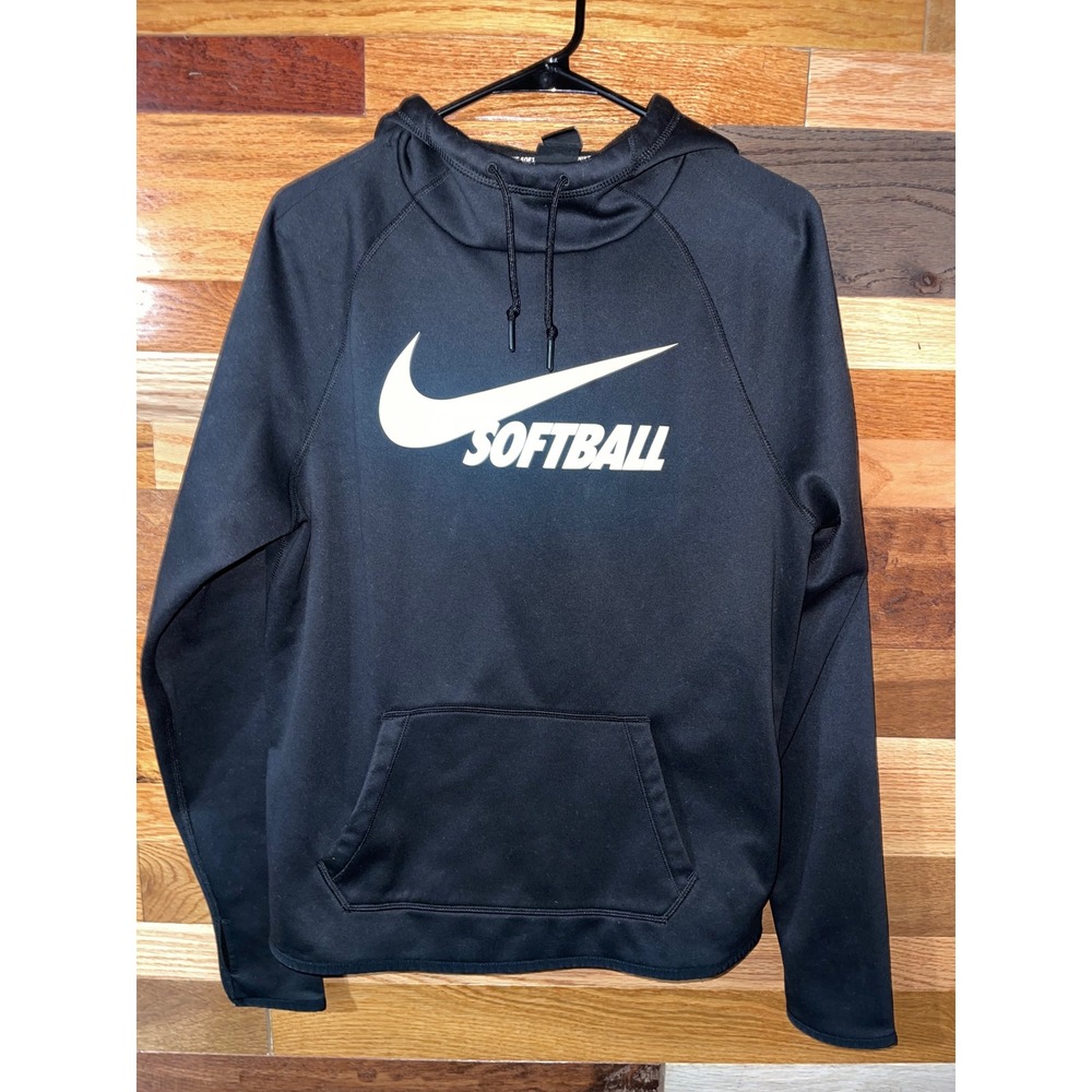 Nike Womens Medium Hoodie Black Excellent Softball Dri-FIT Pullover 685681-065 - Picture 2 of 9